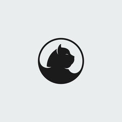 Cat logo icon flat vector design