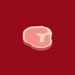 Beef steak icon flat vector design