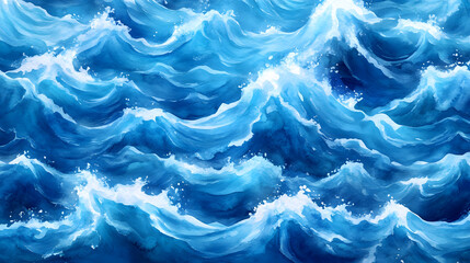 Obraz premium Deep blue waves gently cascading in a smooth motion, evoking a sense of fluidity and relaxation.