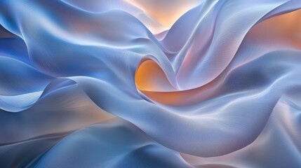 Obraz premium Abstract Blue And Orange Swirling Fabric Waves