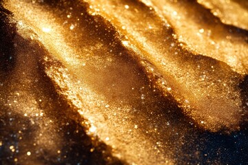 Close-up of shimmering golden waves, resembling a textured surface.