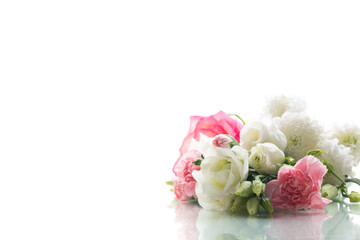 Exquisite floral arrangement for decor, isolated on white background