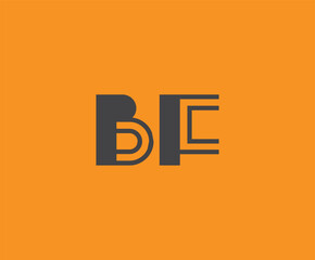 Bold black lettering 'BF' with geometric elements on a vivid orange background, ideal for branding, design, or modern creative projects.