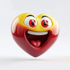 heart-eyes emoji with an excited expression, isolated on white