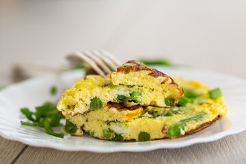 Homemade breakfast with delicious omelette