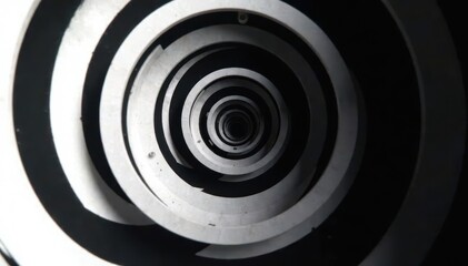 Contrasting black and white circles appear to rotate , geometric, psychedelic