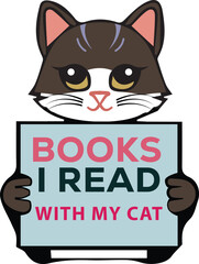 cat book logo vector image