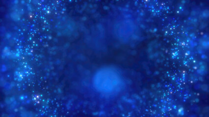 Obraz premium Abstract background with shimmering blue lights and particles creating a dreamy, cosmic atmosphere. Ideal for digital and tech-themed designs