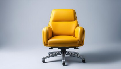 Fototapeta premium Yellow Armchair Perfect for a Comfortable Indoor Office Space