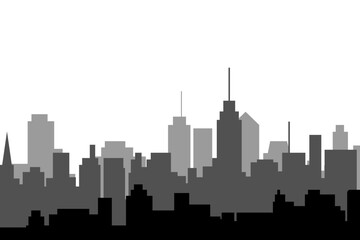 Fototapeta premium City skyline vector illustration. Urban landscape cityscape in flat style. City silhouette. Cityscape backgrounds. Daytime city skyline.