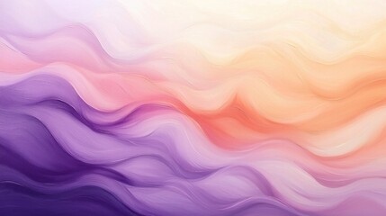 Obraz premium Abstract Purple and Orange Wave Painting: A Serene Digital Artwork