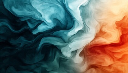 Obraz premium Abstract Background Of Blue And Red Flowing Lines, Waves, And Layers On Dark Background
