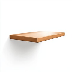 minimalistic floating shelf, isolated on a white background