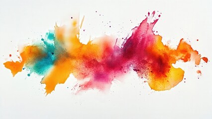 Fototapeta premium Vibrant Abstract Watercolor Splashes in Bright Colors