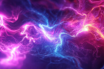 Obraz premium A vibrant nebula with swirling blue and magenta gaseous formations