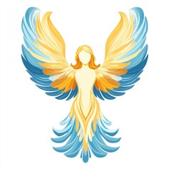 Stylized Angel Icon ideal for spiritual and heavenly-themed illustrations Isolated on white background