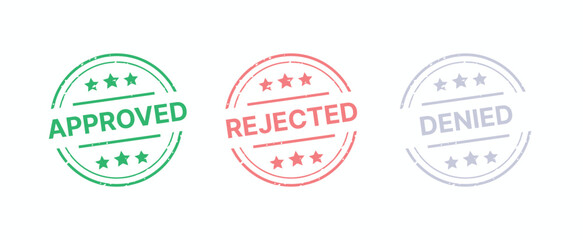 Fototapeta premium Approved and Rejected Stamps Set: Transparent Vector EPS 10 Designs
