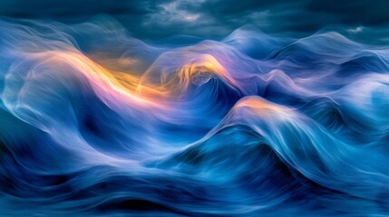 Obraz premium Abstract Waves with Vibrant Colors and Dreamy Light Effects