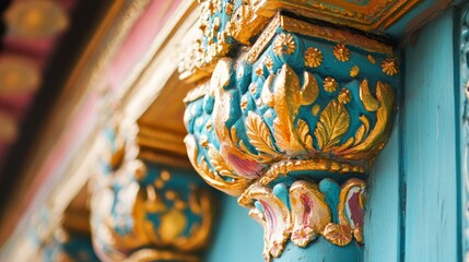 Fototapeta premium Colorful Decorative Element of Traditional Architecture in Detail