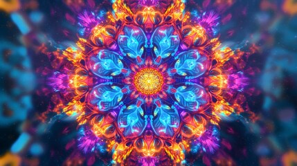 Vibrant Mandala Design with Bright Colors and Intricate Patterns