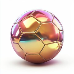 Fototapeta premium shiny soccer ball, isolated on white