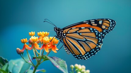 Naklejka premium butterfly on flower