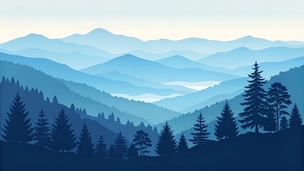 Blue forest with everest background