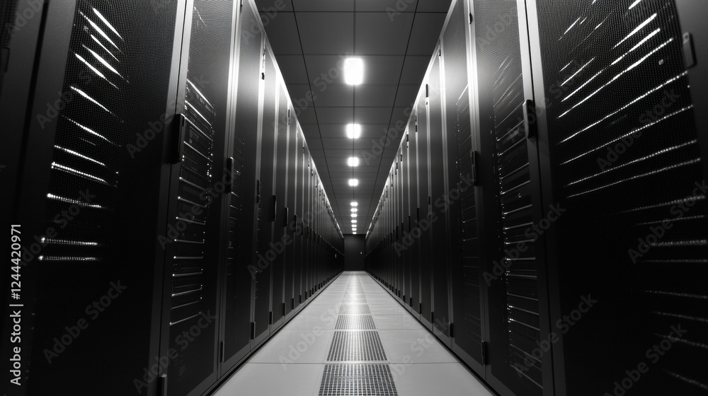 Poster data center and information sharing banner for internet computer technology concept. network hosting