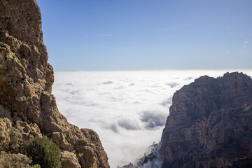 Pico de las Nieves, Gran Canaria's highest peak, above a sea of clouds.