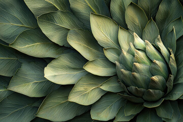 Elegant rosette succulent with smooth and structured leaves