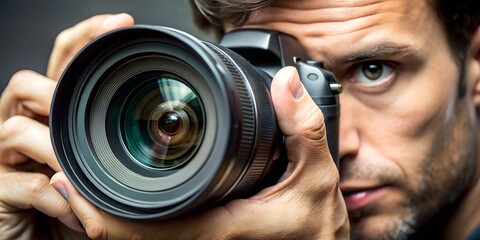 Capturing a moment with a professional camera in a studio setting