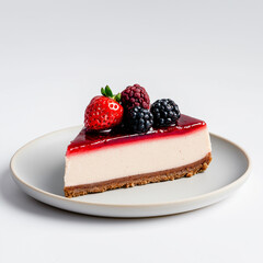 Dessert mit Beeren auf cremigem Käsekuchenboden

