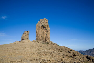 Fototapeta premium Roque Nublo, an iconic rock formation in Gran Canaria.