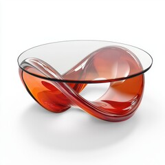 stylish glass coffee table, isolated on a white background