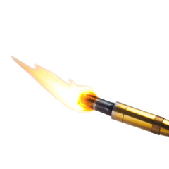 Flame Emerging from Blowtorch in the Dark Isolated on Transparent Background