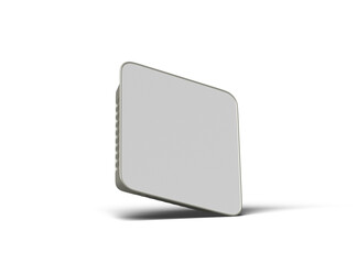 3d rendered image of a big square food foil tray isolated on a light background