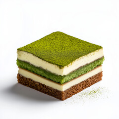 Schmackhafter mehrschichtiger Kuchen mit frischem Grün und Kakao

