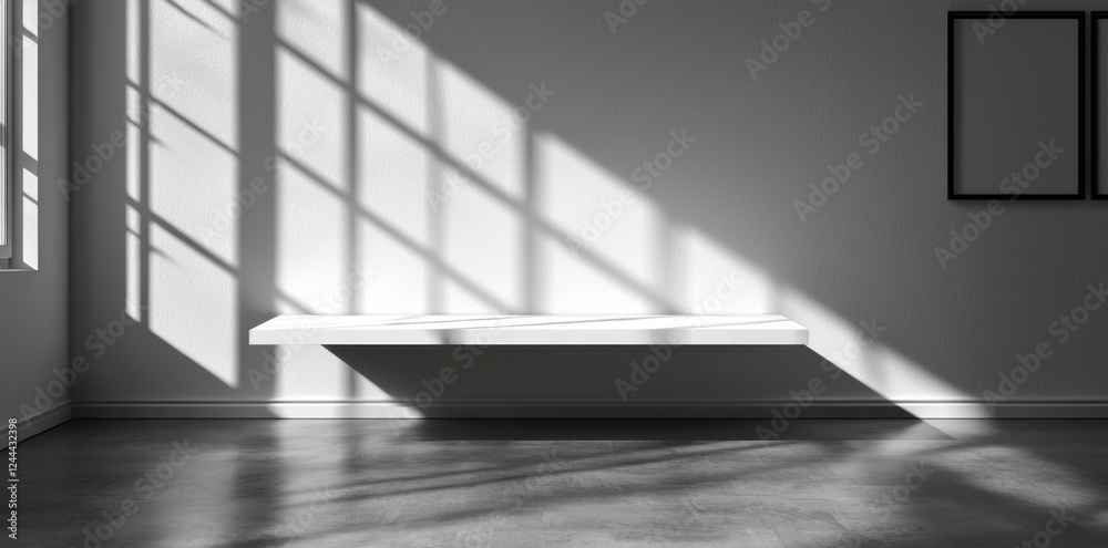 Poster blank gray gradient background with product display. white backdrop or empty studio with room floor.