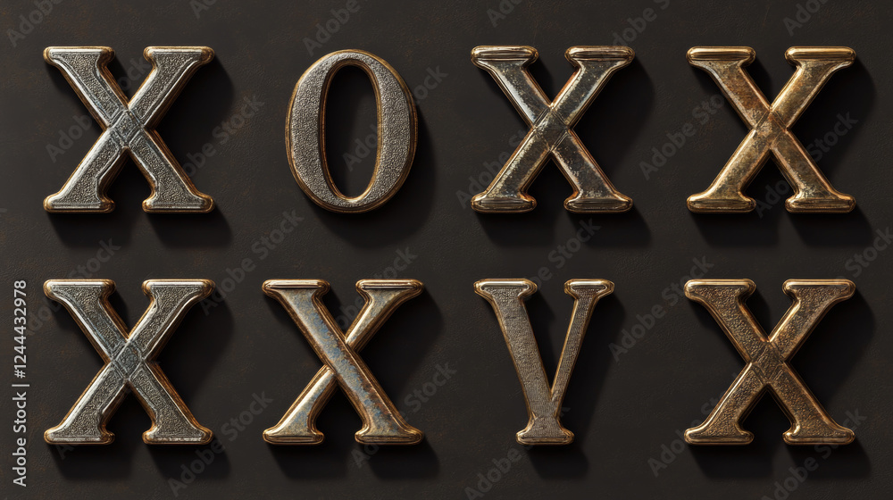 Fototapete set of alphabet symbols and elements of letter x. jpeg version also available in gallery