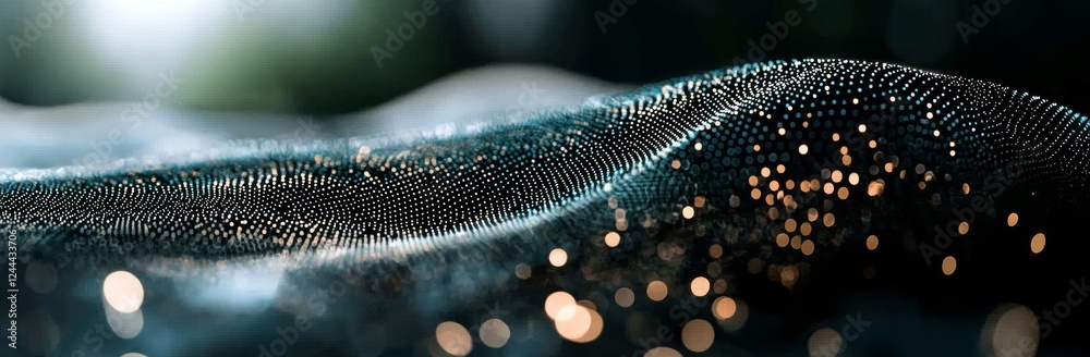  abstract technology stream background. digital dynamic wave of dots. network connection structure. 3