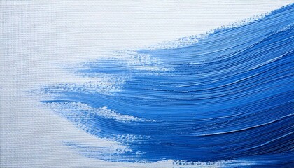 White canvas with blue oil paint 3