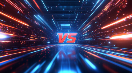 Versus background with glitch on screen effect. Sport tournament broadcast, boxing fight or team championship video concept with vs monogram and TV display pixels glitching lines vector