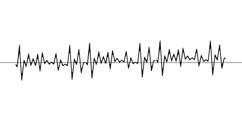 Heart rate,cardiogram icon. Pulse waveform. Heart rythm problems, arrhythmia. Medical illustration. Isolated black and white healthcare vector sign. Hospital reanimation symbol.