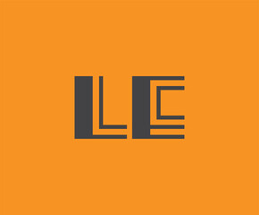 Obraz premium Bold black lettering 'LE' with geometric elements on a vivid orange background, ideal for branding, design, or modern creative projects.