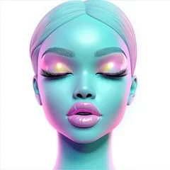 woman with a pastel-colored makeup look, isolated on white © Антон Федченко