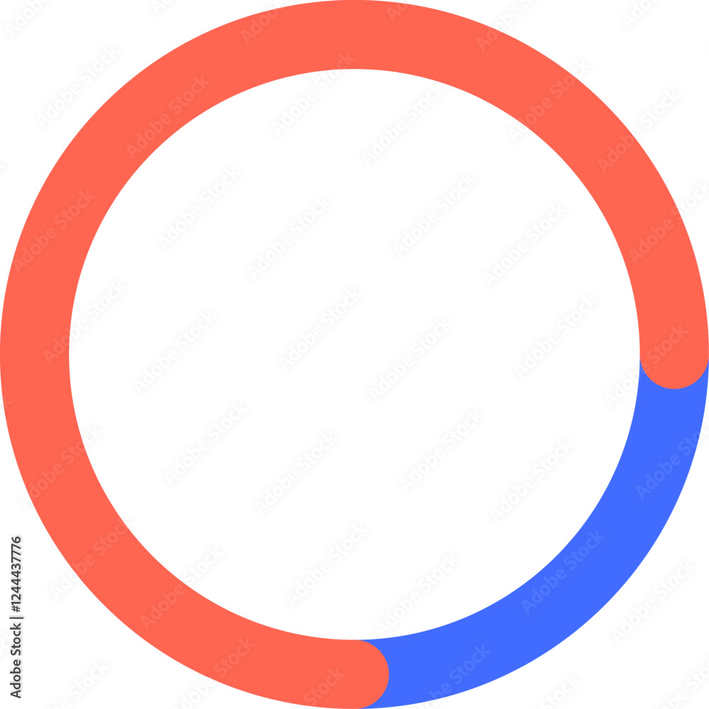 Poster loading bar or progress indicator almost reaching completion, showing progress status in a circular 