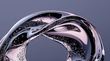 3D rendering picture3D rendering of a liquid blob showcasing a blue to purple gradient