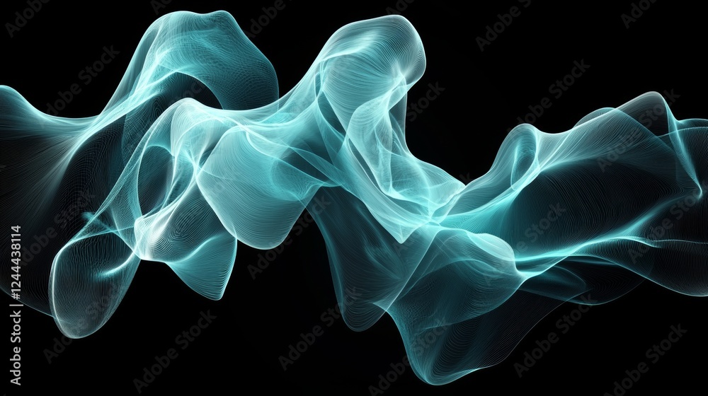 Poster big data visualization with a digital background, showcasing analytics representation in the form of