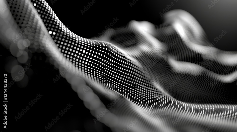 Poster abstract music background complements an abstract digital wave particle. futuristic point waves emer
