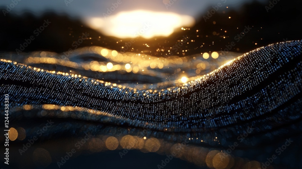 Poster data technology background. big data visualization. flow of data. information code. background in ma